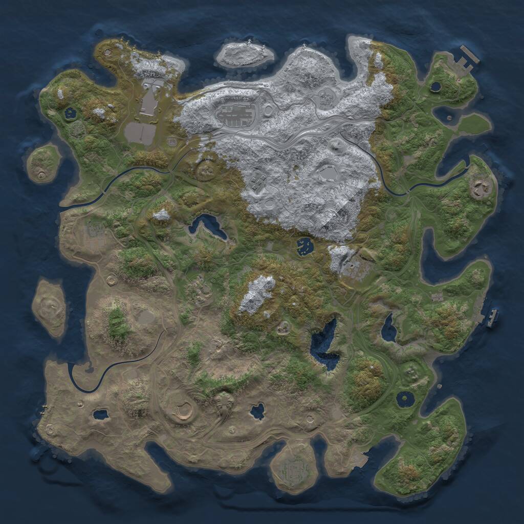 Rust Map: Procedural Map, Size: 4500, Seed: 3139720, 16 Monuments