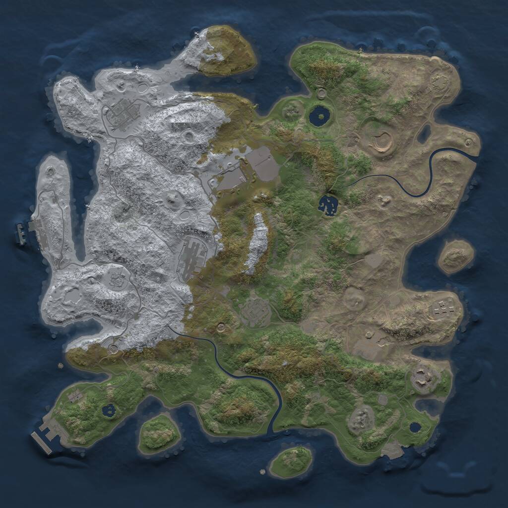Rust Map: Procedural Map, Size: 3800, Seed: 1367379, 15 Monuments