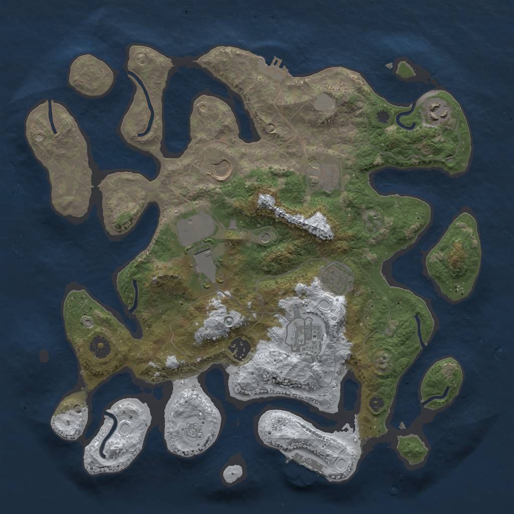 Rust Map: Procedural Map, Size: 3600, Seed: 21903, 16 Monuments