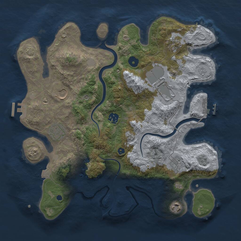 Rust Map: Procedural Map, Size: 3500, Seed: 6281291, 14 Monuments