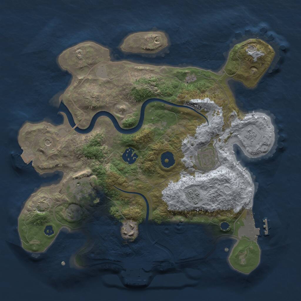Rust Map: Procedural Map, Size: 3000, Seed: 55181423, 11 Monuments