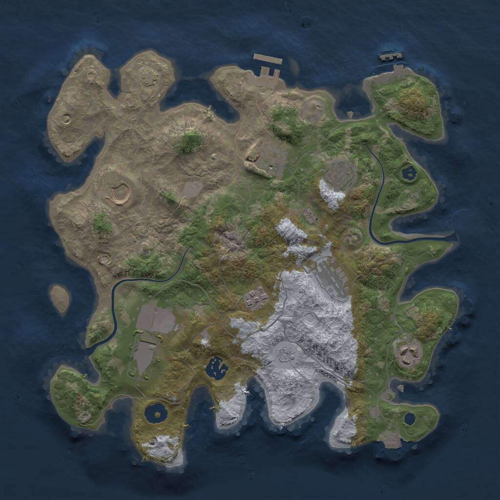 Rust Map: Procedural Map, Size: 3500, Seed: 5778932, 13 Monuments