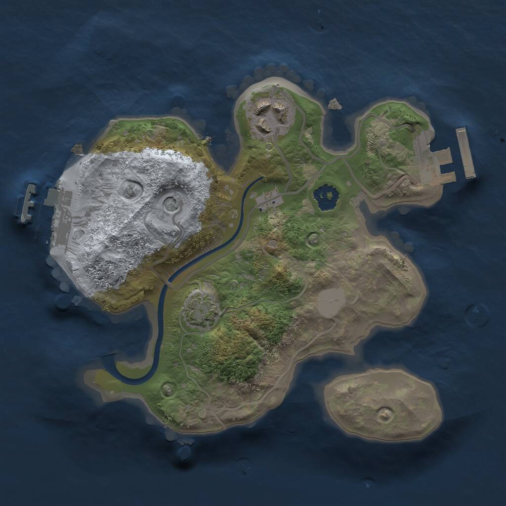 Rust Map: Procedural Map, Size: 2000, Seed: 61, 6 Monuments