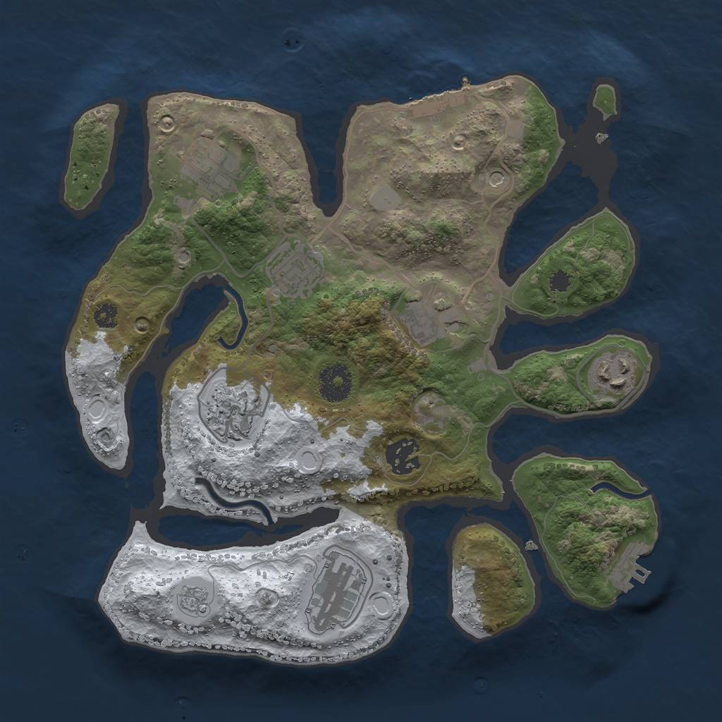 Rust Map: Procedural Map, Size: 3000, Seed: 771510691, 16 Monuments