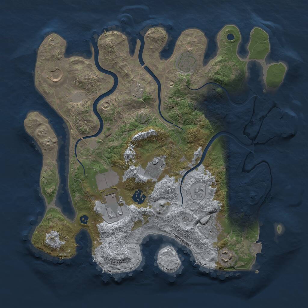 Rust Map: Procedural Map, Size: 3500, Seed: 4584694, 13 Monuments