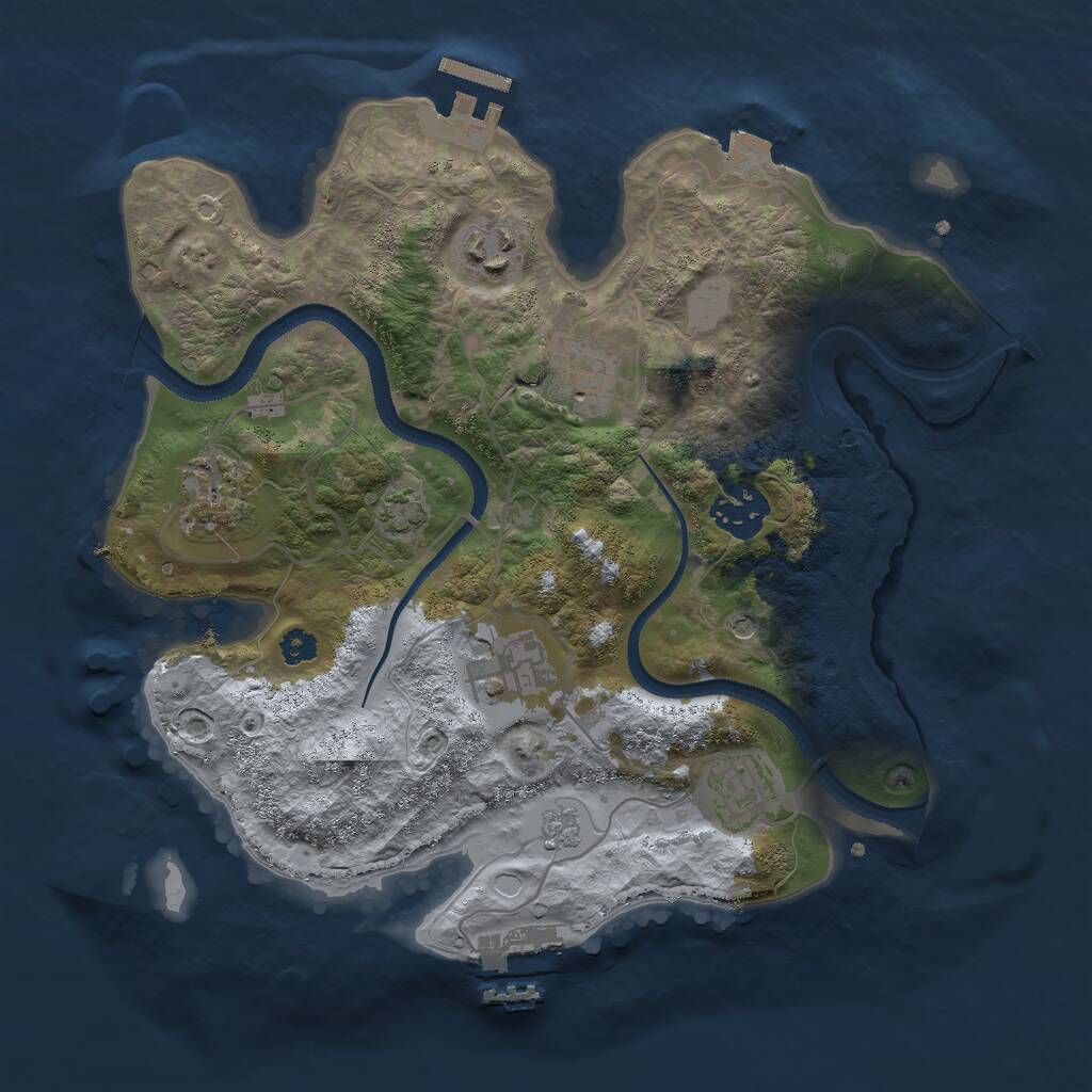 Rust Map: Procedural Map, Size: 3000, Seed: 18322, 12 Monuments