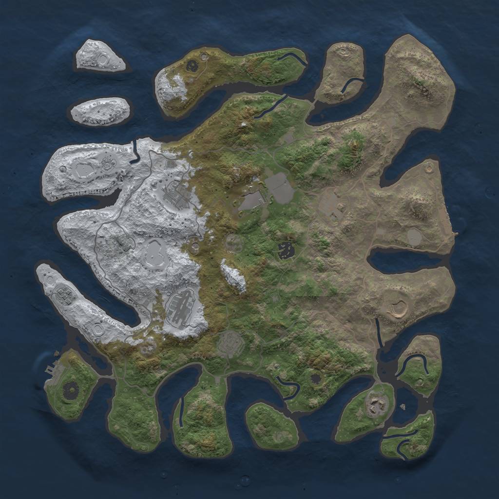 Rust Map: Procedural Map, Size: 4250, Seed: 58303739, 18 Monuments