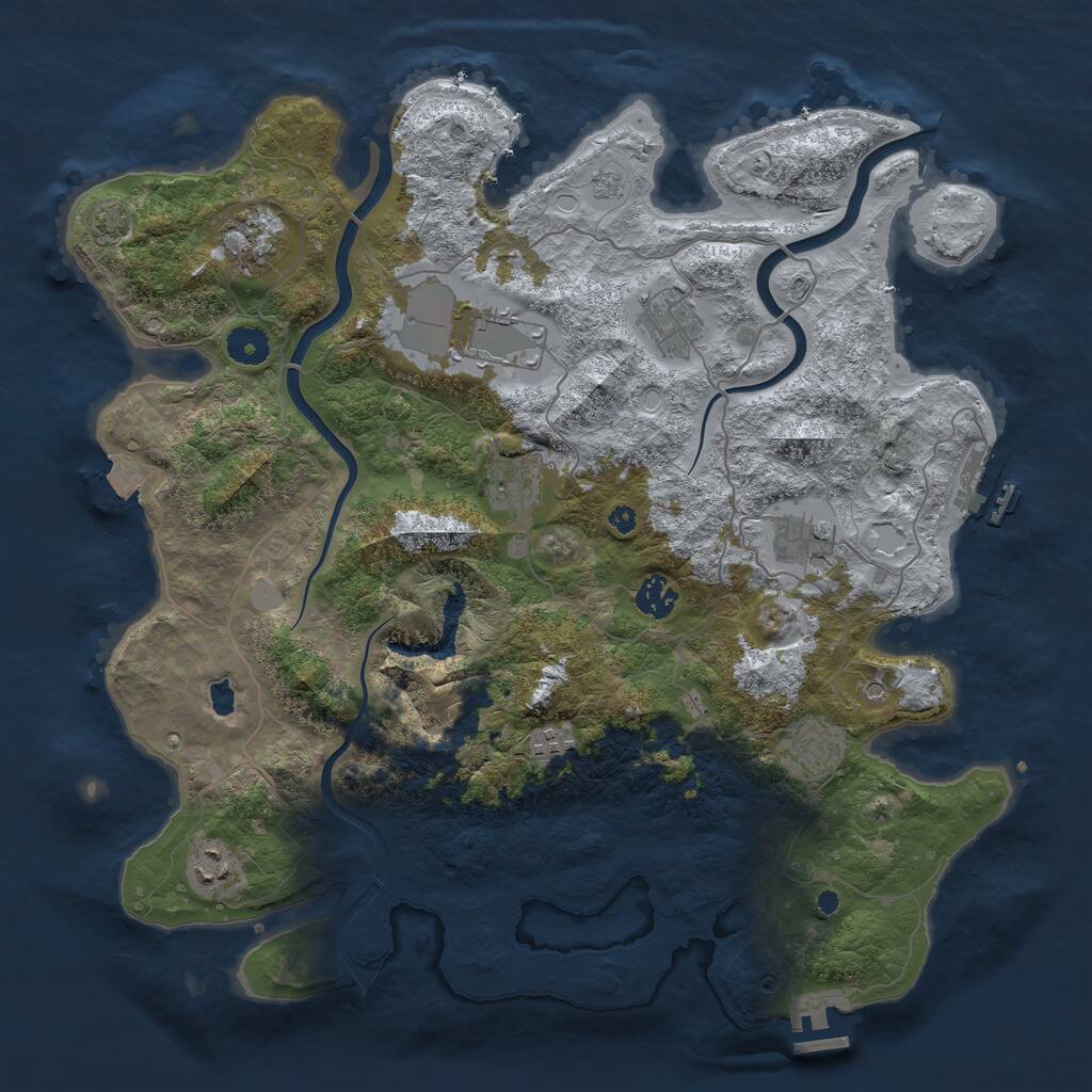 Rust Map: Procedural Map, Size: 4000, Seed: 20220319, 15 Monuments