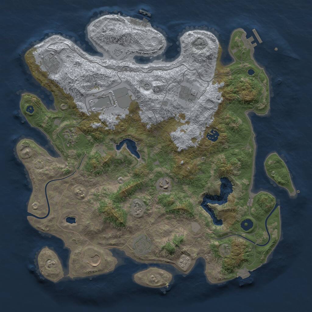Rust Map: Procedural Map, Size: 4000, Seed: 1235681352, 15 Monuments