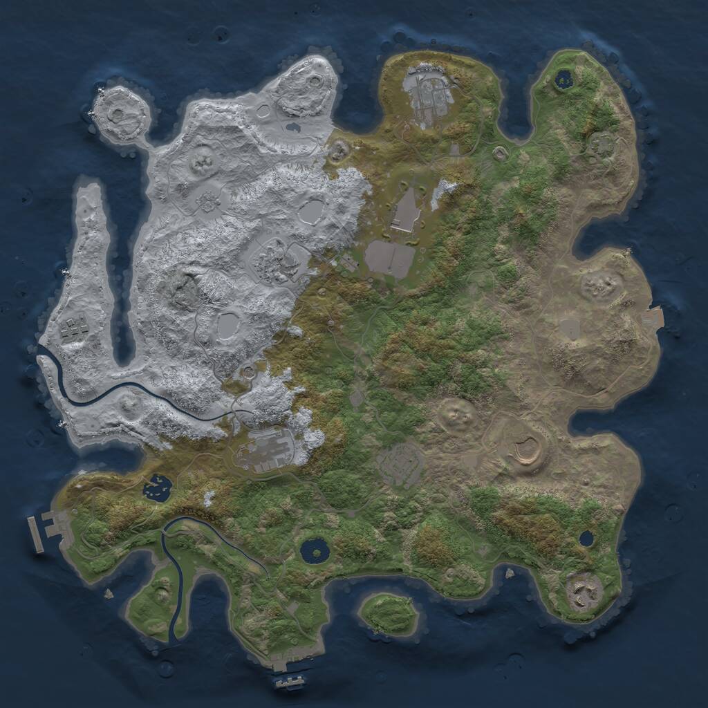 Rust Map: Procedural Map, Size: 3850, Seed: 1572440627, 15 Monuments