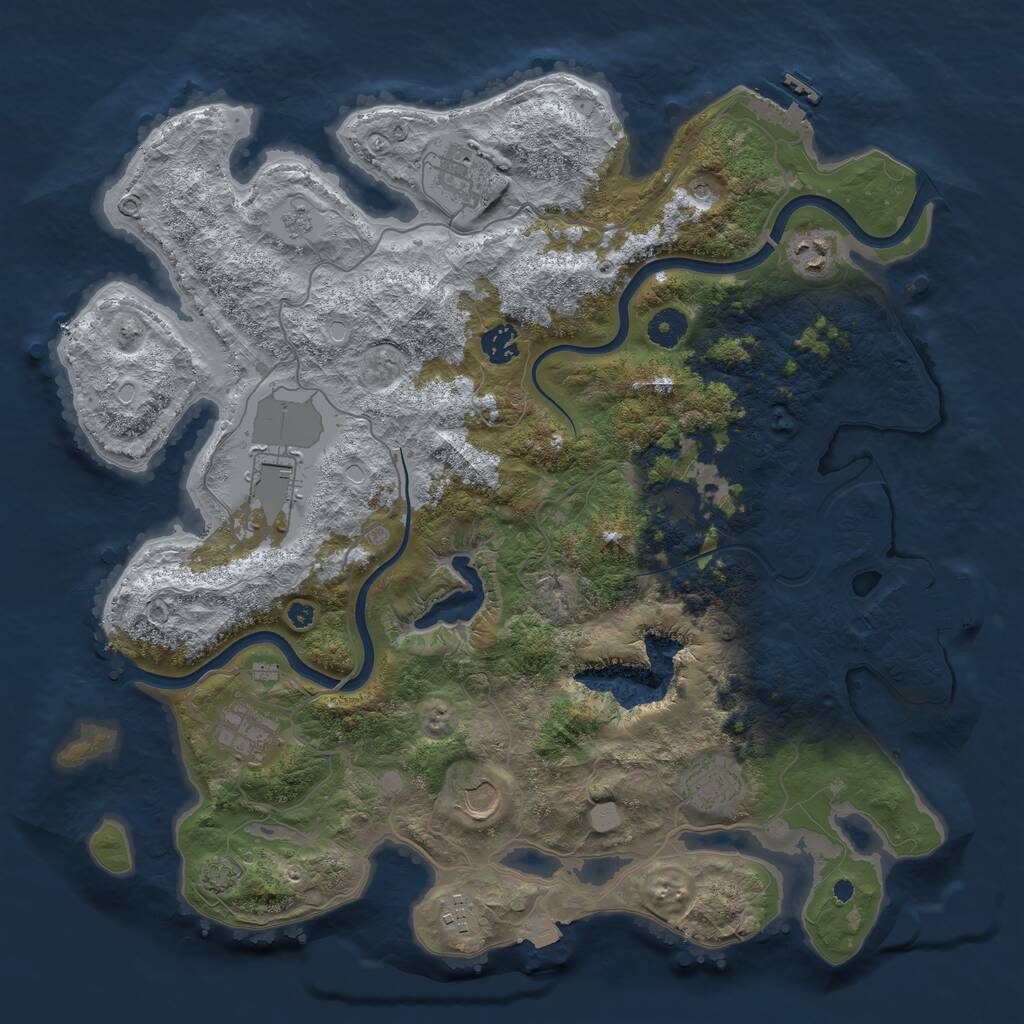 Rust Map: Procedural Map, Size: 4000, Seed: 854412214, 15 Monuments