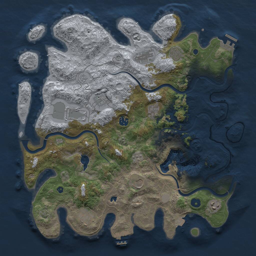 Rust Map: Procedural Map, Size: 4000, Seed: 1974586100, 16 Monuments