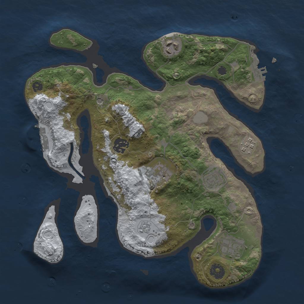 Rust Map: Procedural Map, Size: 3000, Seed: 17367, 15 Monuments