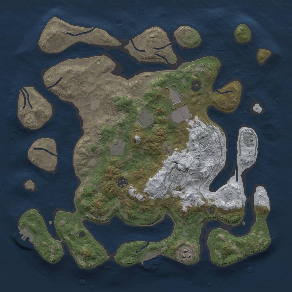 Rust Map: Procedural Map, Size: 4000, Seed: 55528067, 16 Monuments