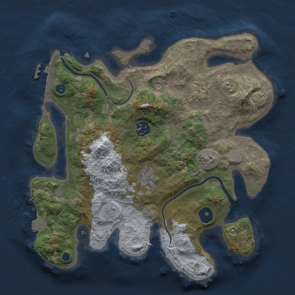 Rust Map: Procedural Map, Size: 3000, Seed: 31285342, 8 Monuments