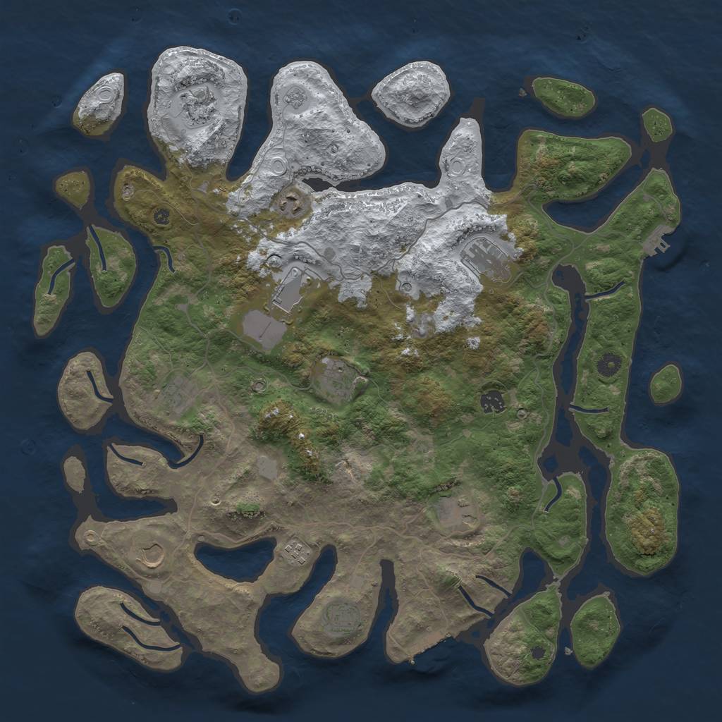 Rust Map: Procedural Map, Size: 4500, Seed: 711120159, 20 Monuments