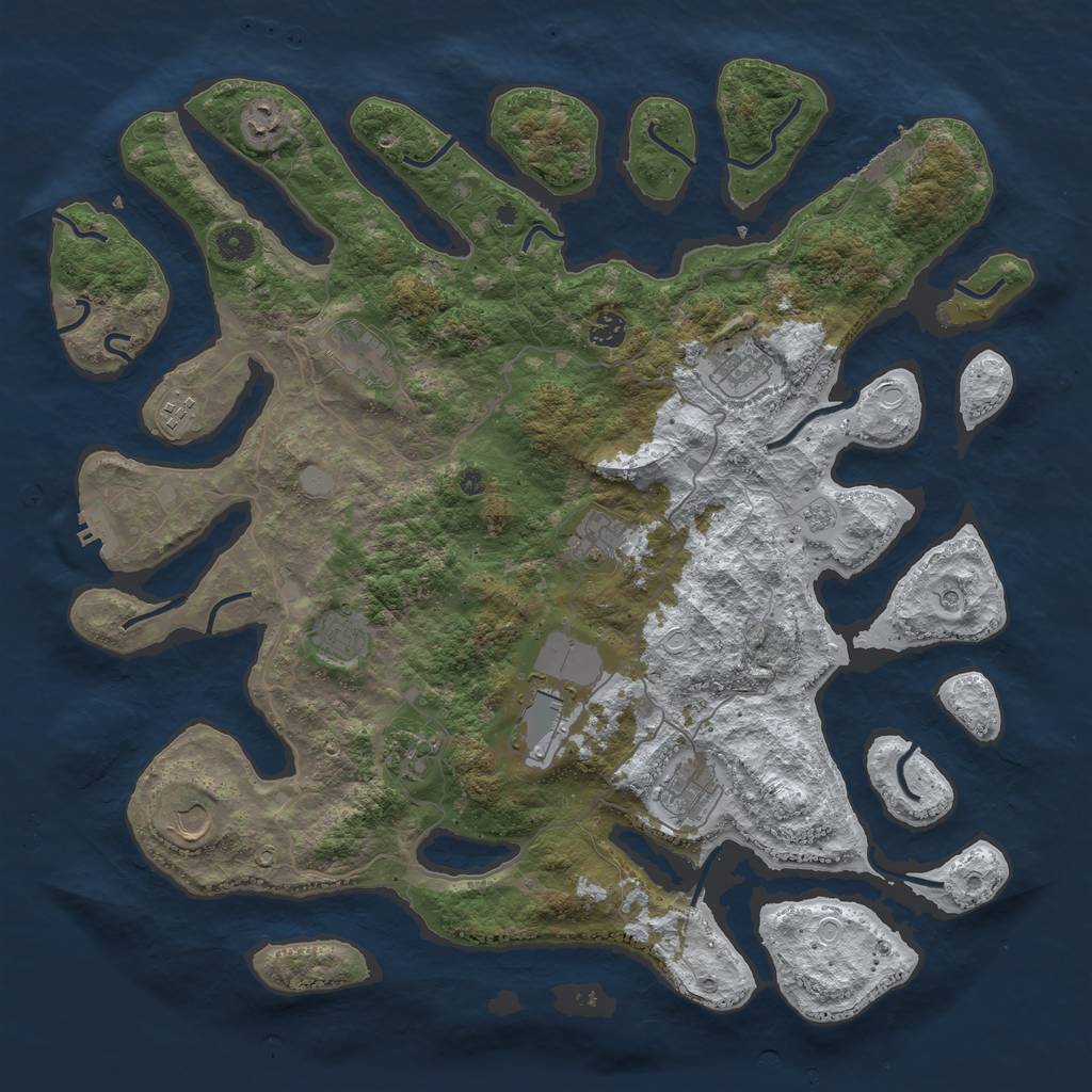 Rust Map: Procedural Map, Size: 4500, Seed: 4830184, 20 Monuments