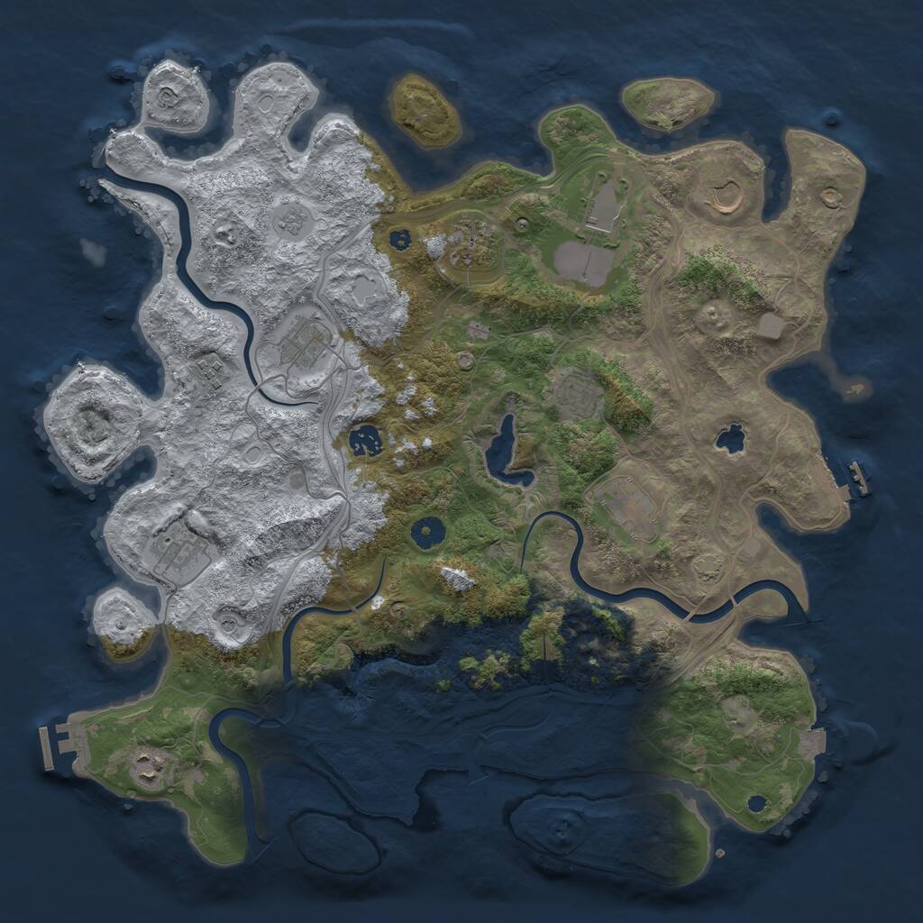 Rust Map: Procedural Map, Size: 4250, Seed: 71906, 16 Monuments