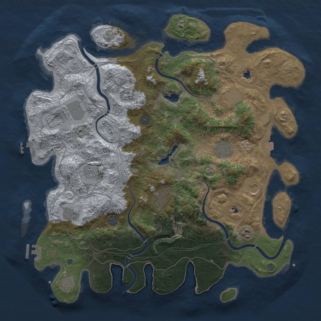Rust Map: Procedural Map, Size: 4500, Seed: 951502708, 19 Monuments