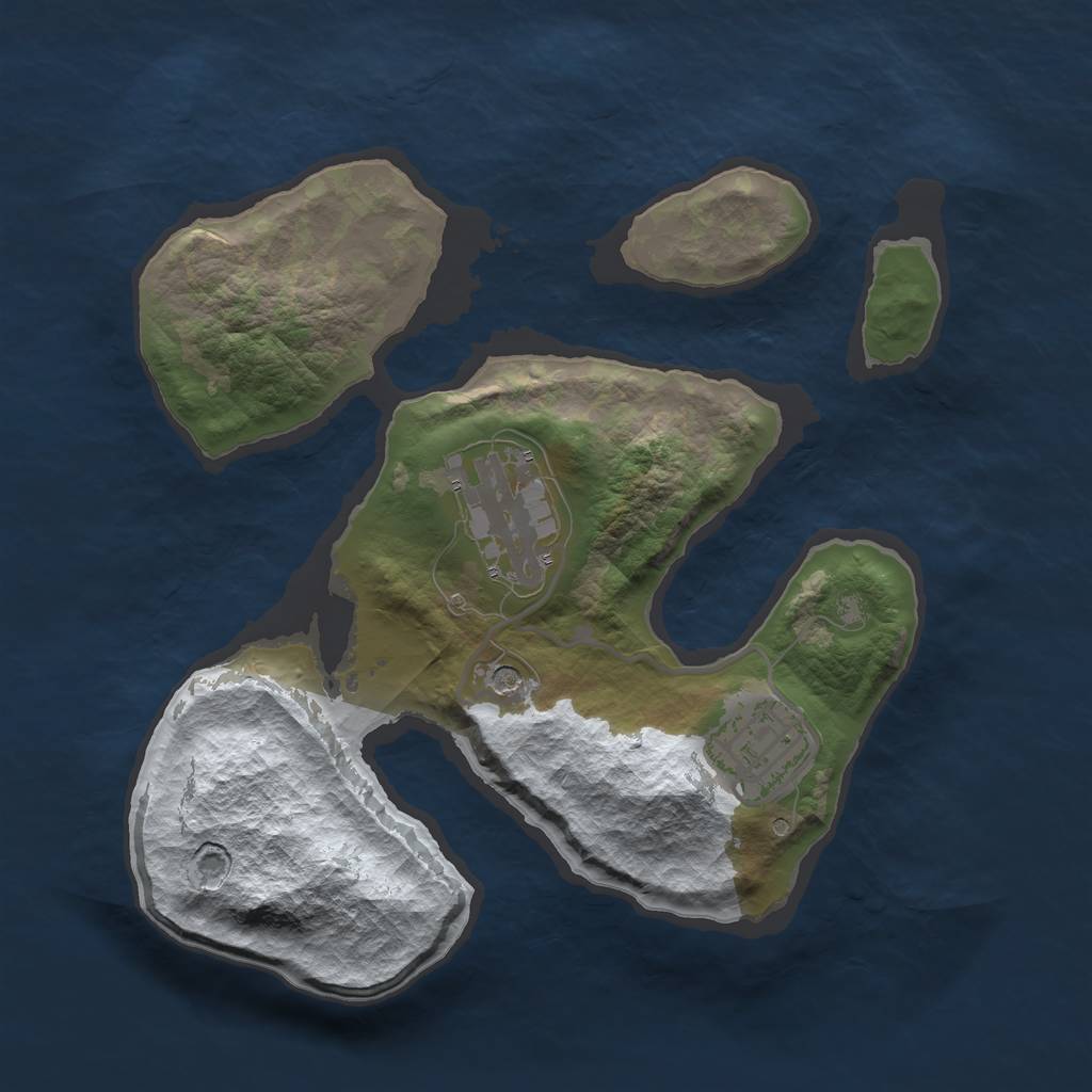 Rust Map: Barren, Size: 2350, Seed: 2147483647, 5 Monuments