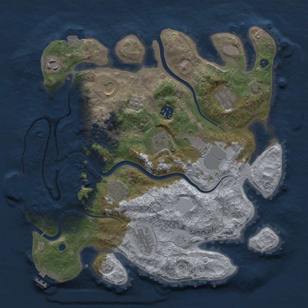 Rust Map: Procedural Map, Size: 3500, Seed: 4348872, 15 Monuments