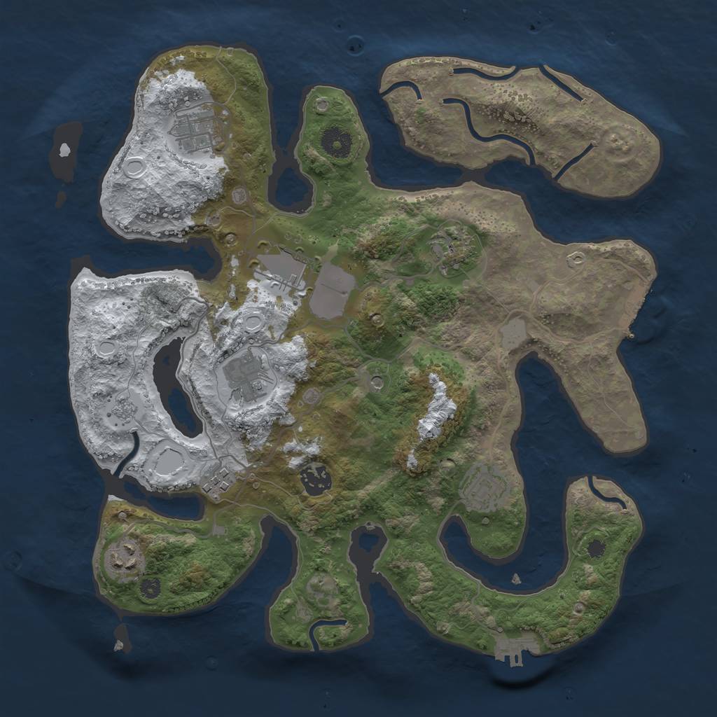 Rust Map: Procedural Map, Size: 3500, Seed: 2510960, 17 Monuments