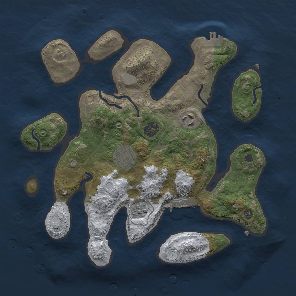Rust Map: Procedural Map, Size: 3000, Seed: 115933199, 10 Monuments