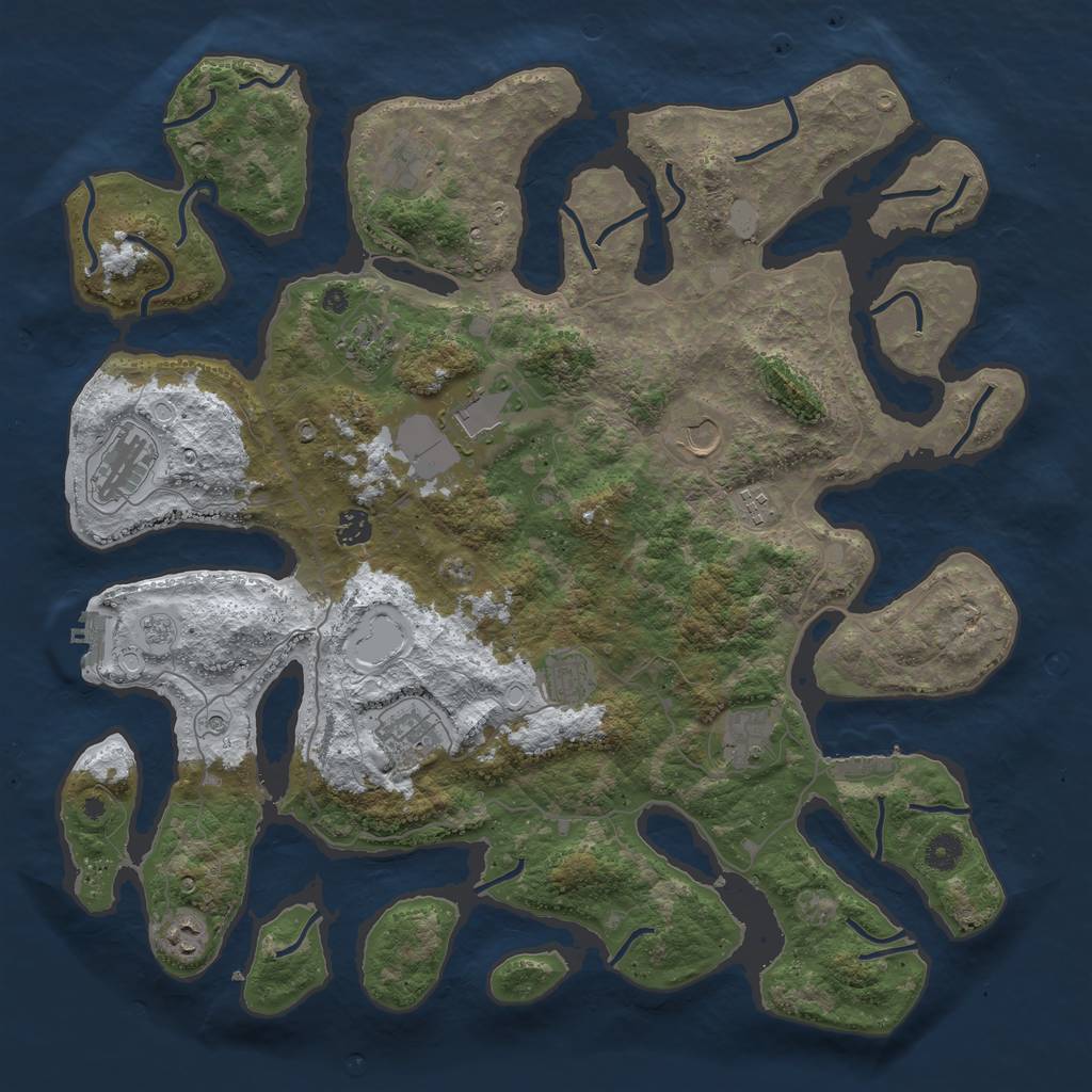 Rust Map: Procedural Map, Size: 4400, Seed: 599823295, 20 Monuments