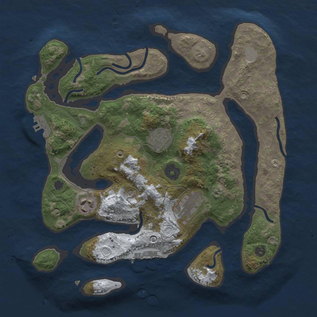 Rust Map: Procedural Map, Size: 3000, Seed: 49058115, 11 Monuments