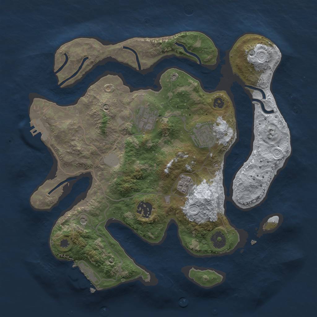 Rust Map: Procedural Map, Size: 3000, Seed: 5550, 12 Monuments