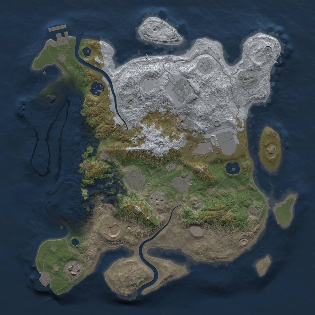 Rust Map: Procedural Map, Size: 3500, Seed: 417568, 14 Monuments