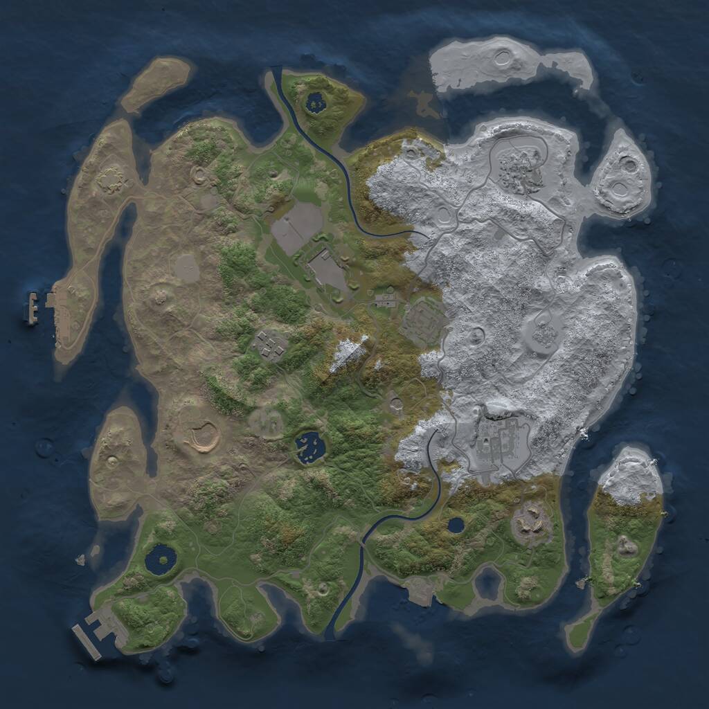 Rust Map: Procedural Map, Size: 3500, Seed: 5760696, 14 Monuments
