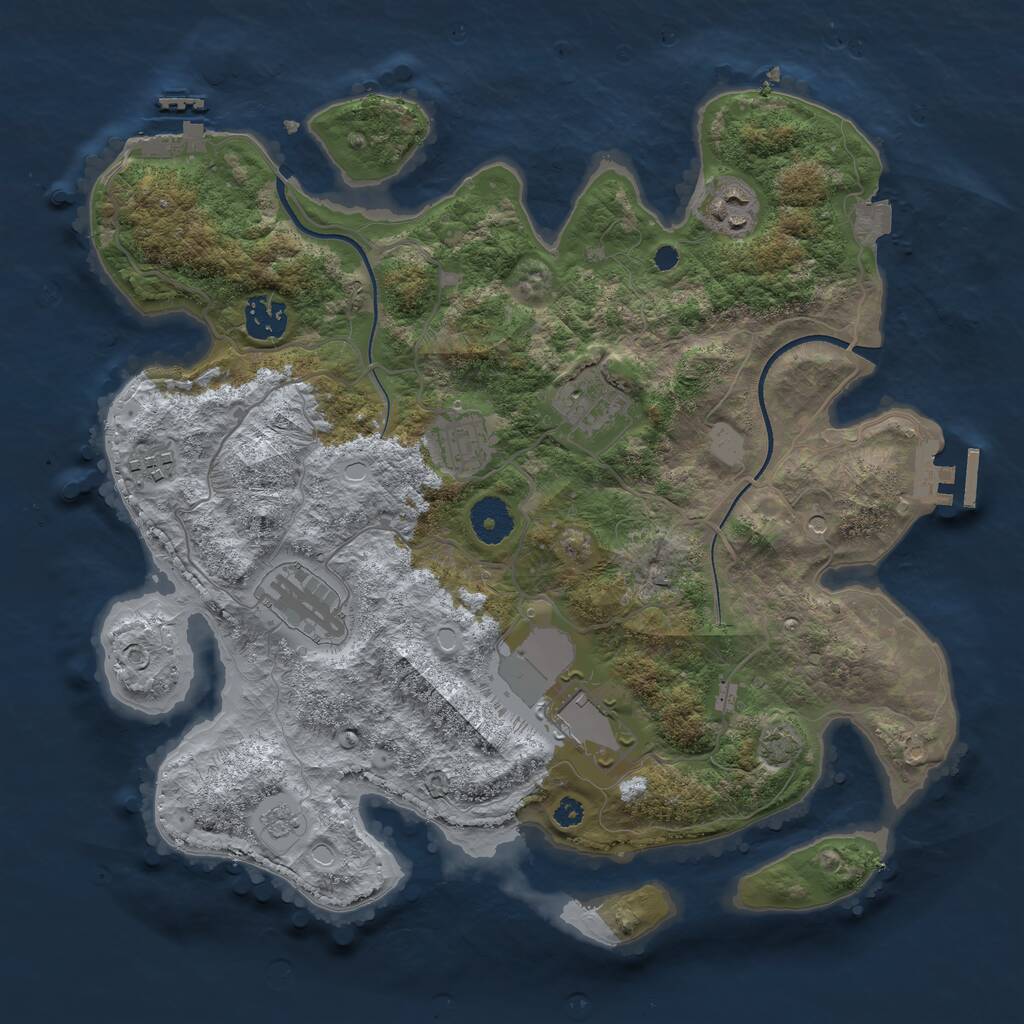 Rust Map: Procedural Map, Size: 3500, Seed: 4713225, 13 Monuments