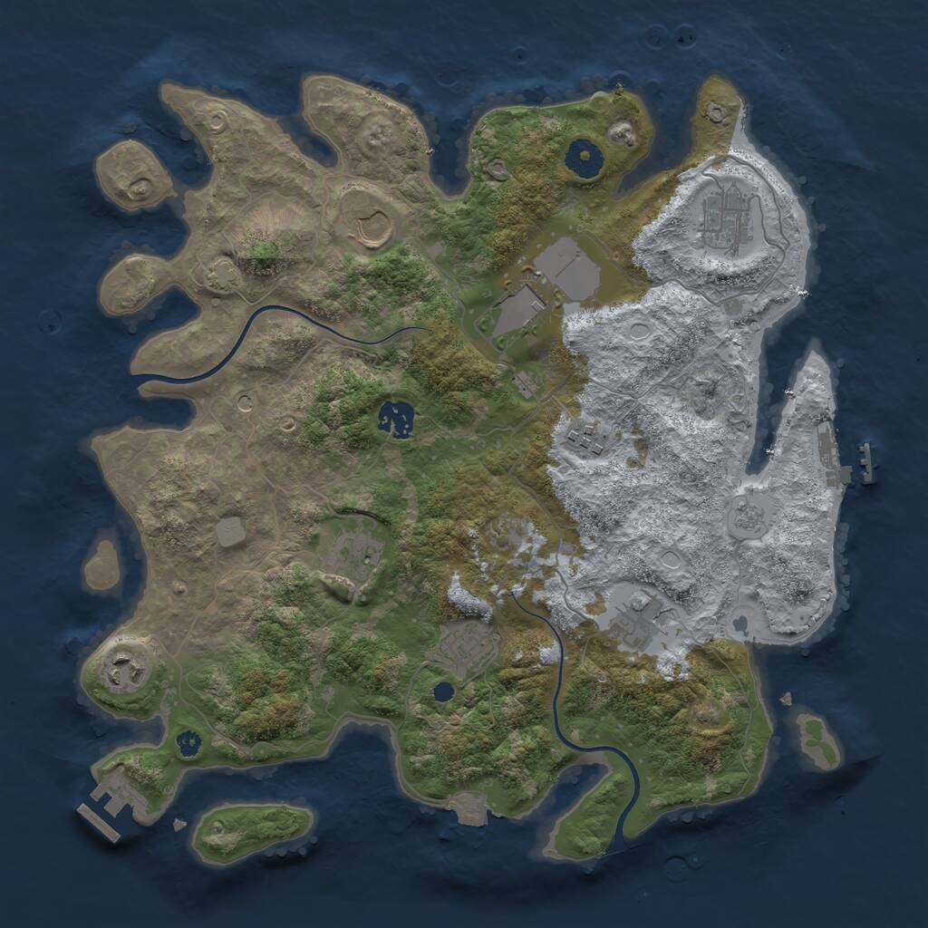 Rust Map: Procedural Map, Size: 3700, Seed: 789491373, 15 Monuments