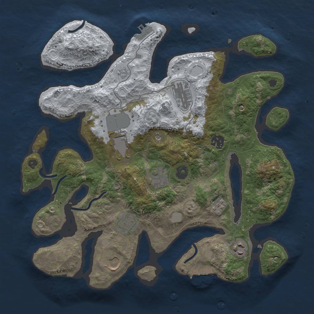 Rust Map: Procedural Map, Size: 3500, Seed: 5722815, 17 Monuments