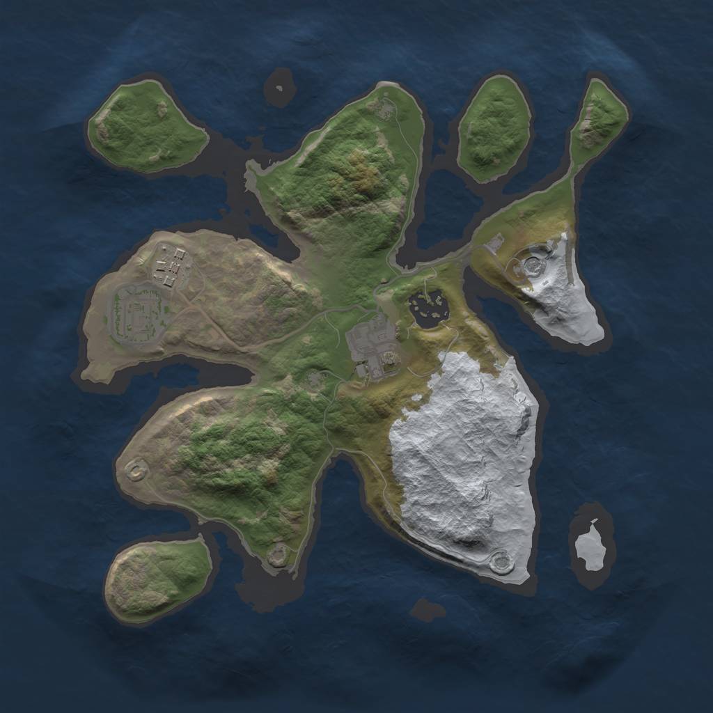 Rust Map: Barren, Size: 2700, Seed: 741902794, 7 Monuments