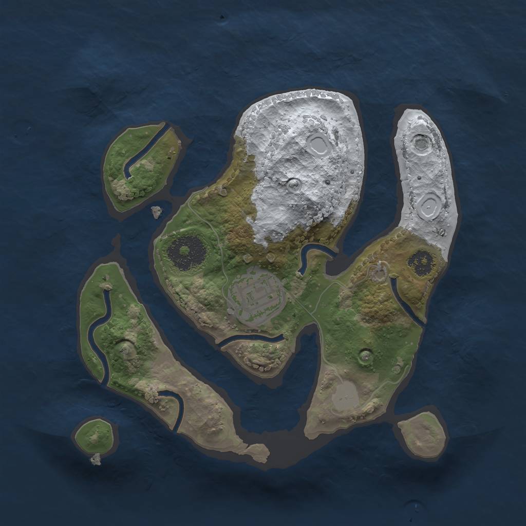 Rust Map: Procedural Map, Size: 2206, Seed: 34211, 6 Monuments