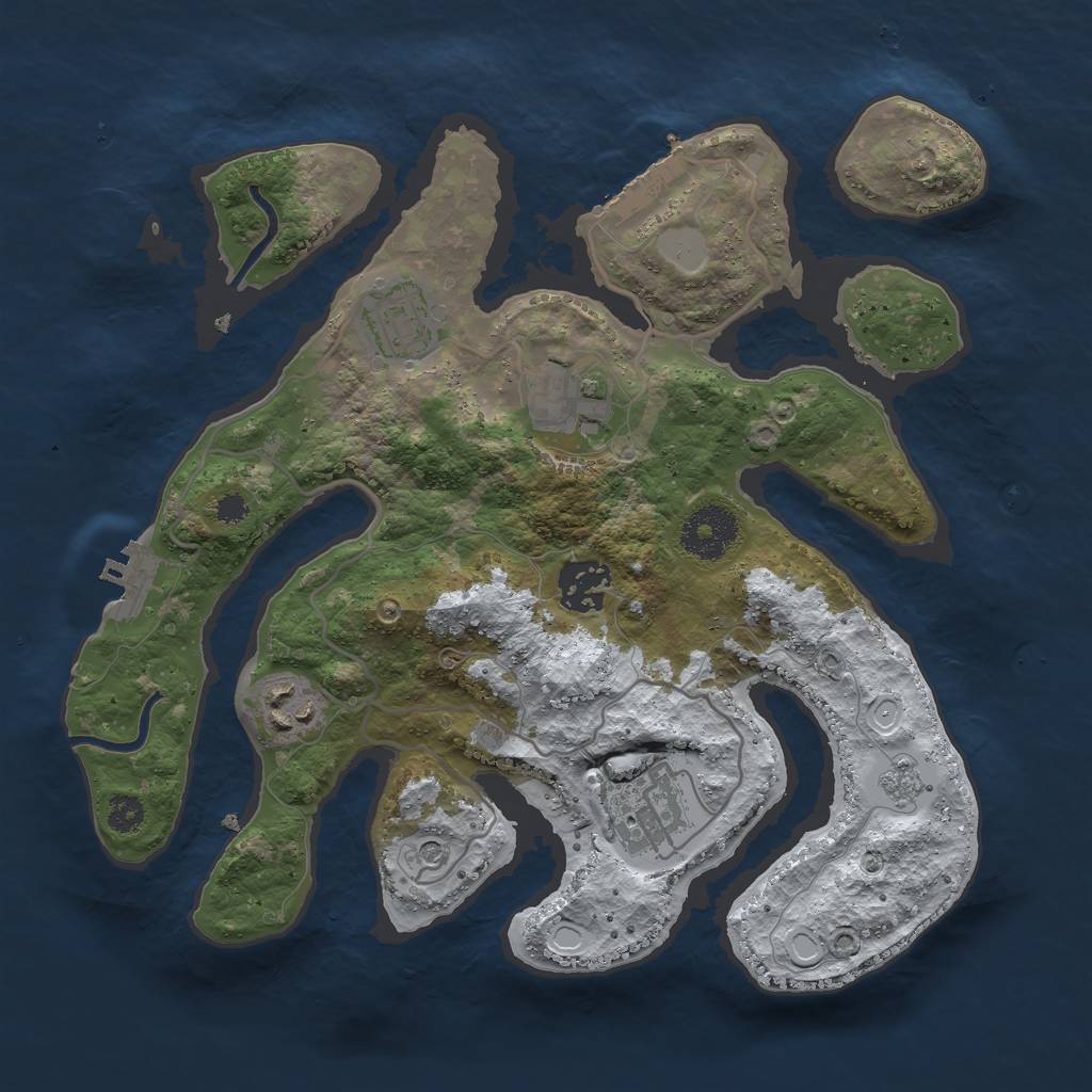 Rust Map: Procedural Map, Size: 3000, Seed: 1654715672, 14 Monuments