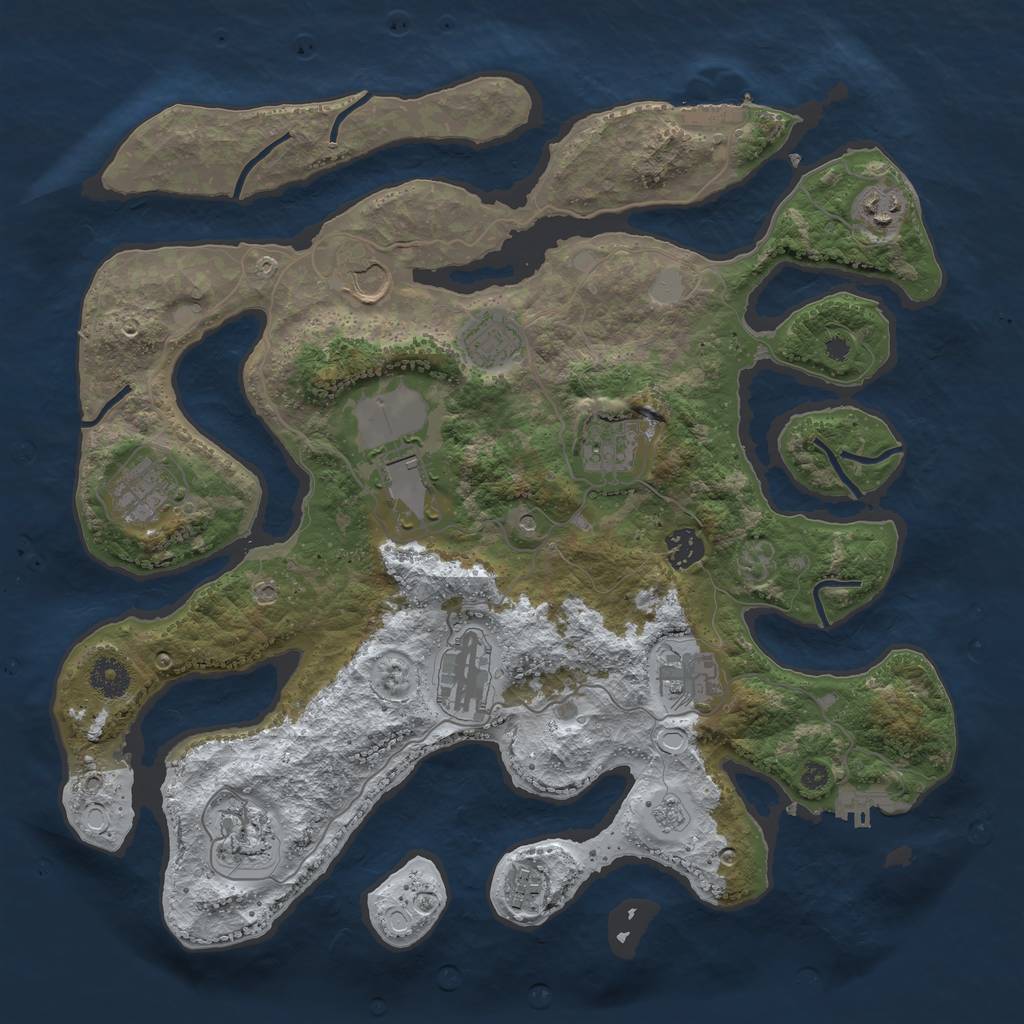 Rust Map: Procedural Map, Size: 3850, Seed: 1151533190, 20 Monuments
