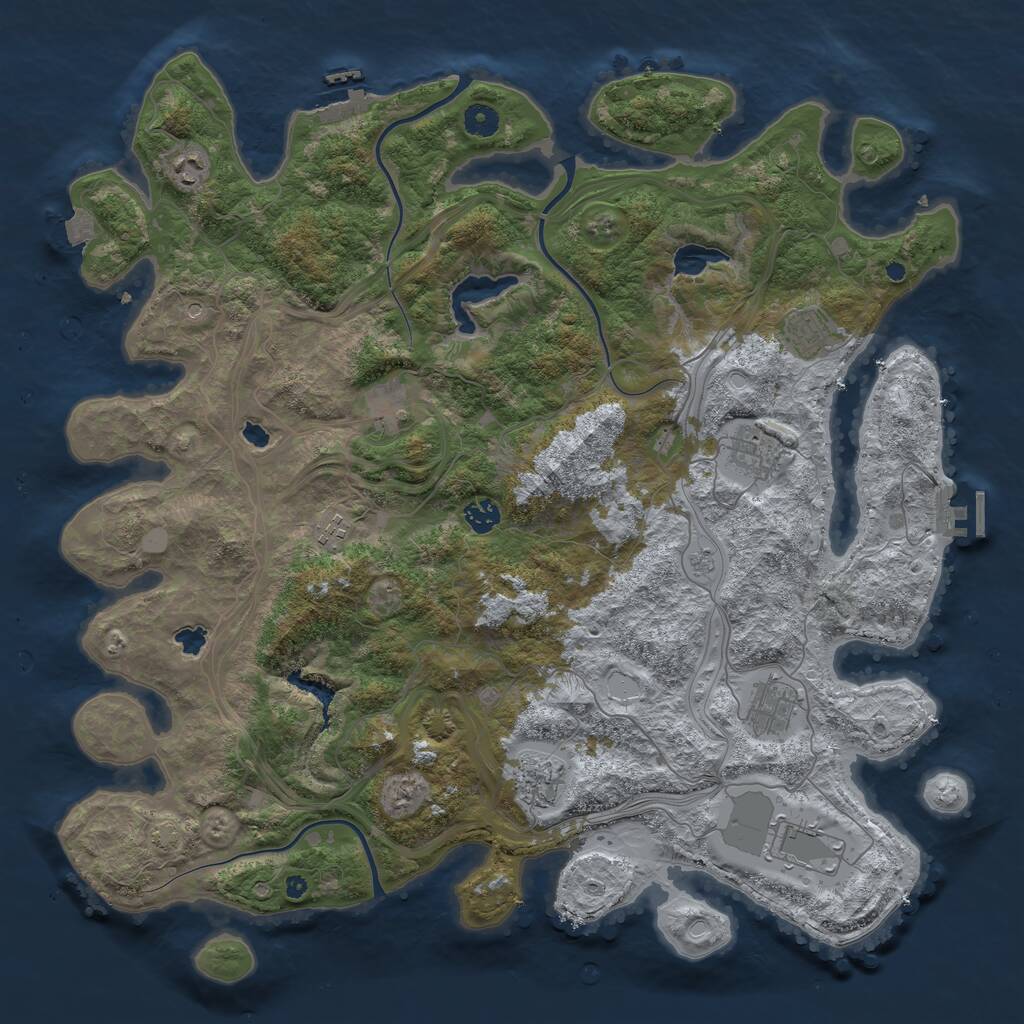 Rust Map: Procedural Map, Size: 4500, Seed: 16245, 15 Monuments