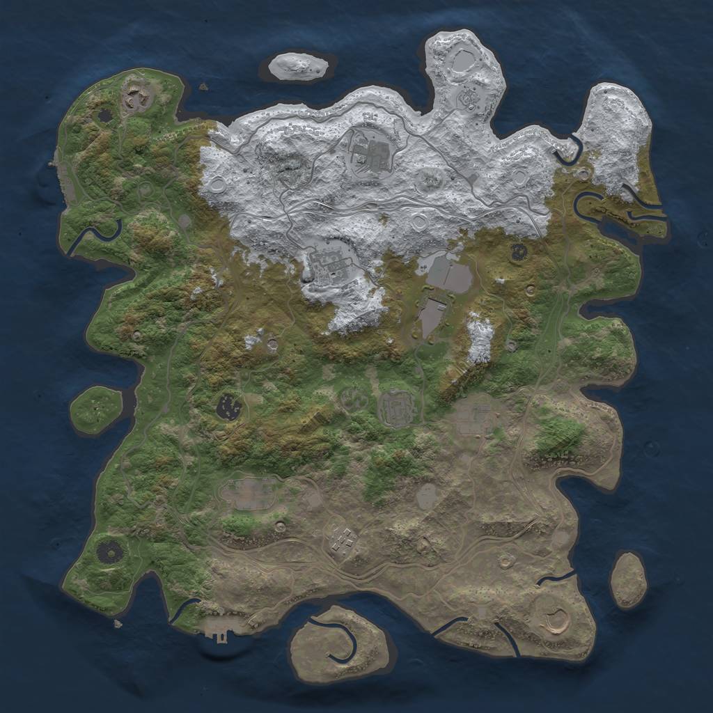 Rust Map: Procedural Map, Size: 4250, Seed: 23060, 19 Monuments
