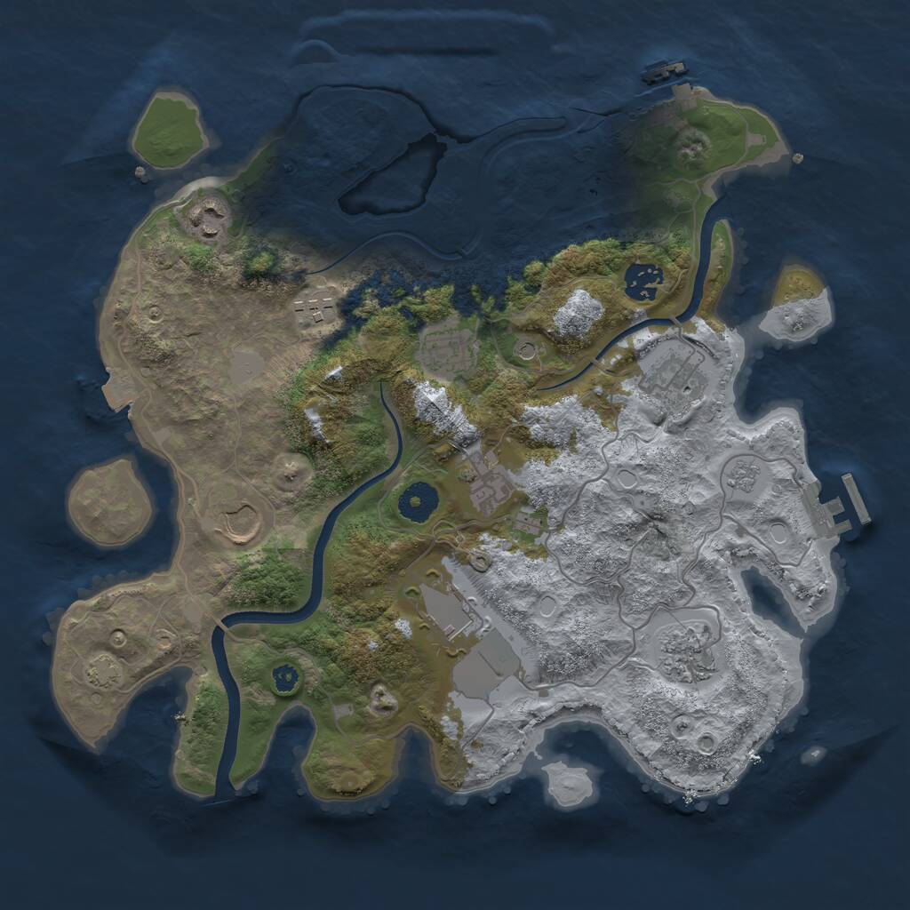 Rust Map: Procedural Map, Size: 3500, Seed: 3743246, 15 Monuments