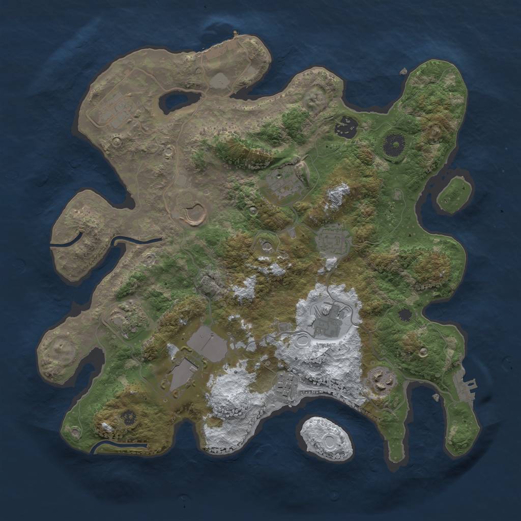 Rust Map: Procedural Map, Size: 3500, Seed: 1924530, 18 Monuments