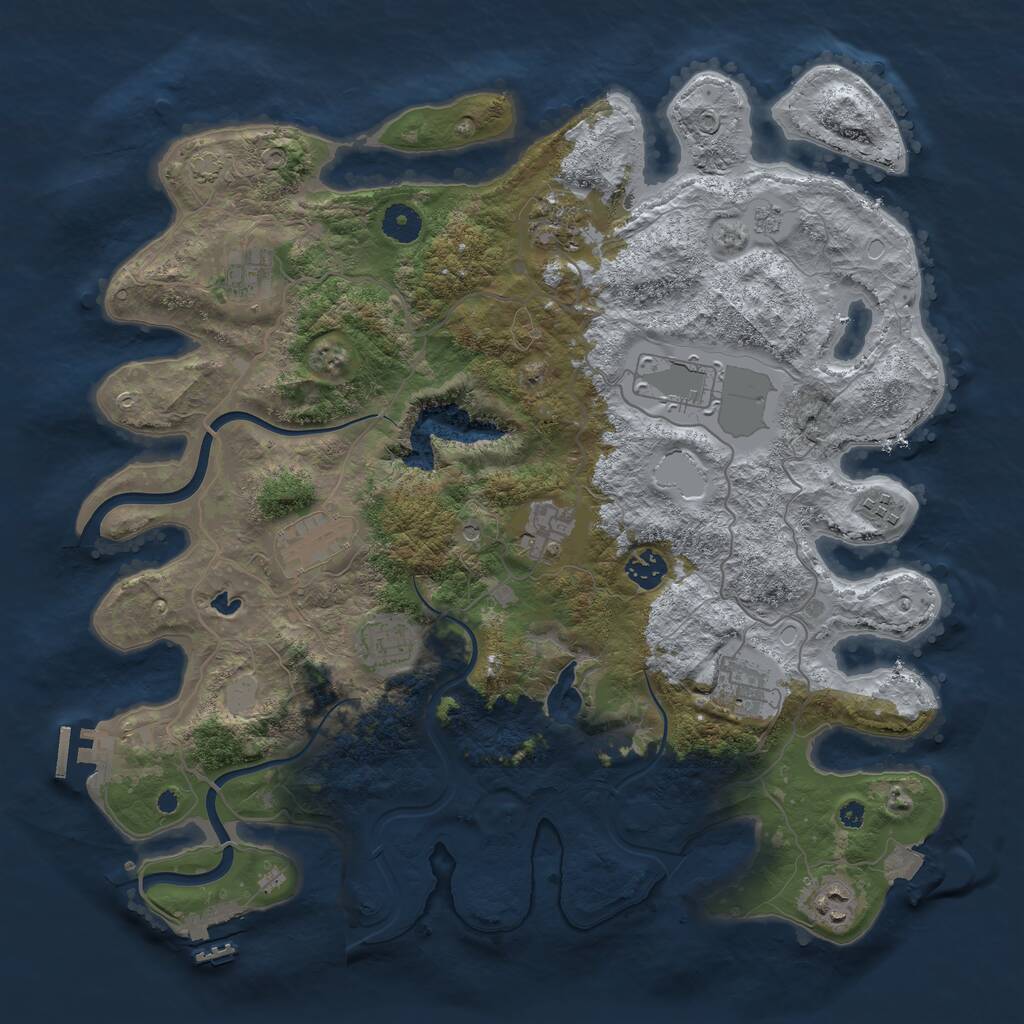 Rust Map: Procedural Map, Size: 4000, Seed: 14225, 16 Monuments