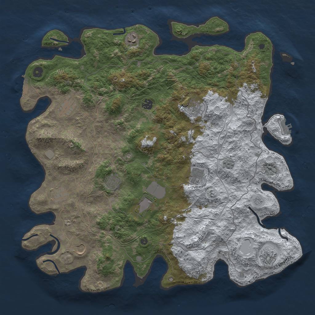 Rust Map: Procedural Map, Size: 4500, Seed: 387262668, 20 Monuments