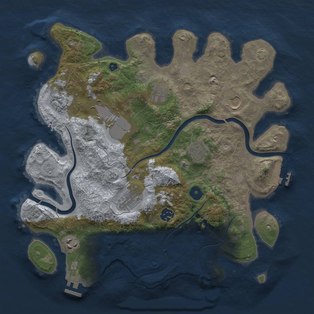 Rust Map: Procedural Map, Size: 3700, Seed: 4175198, 15 Monuments