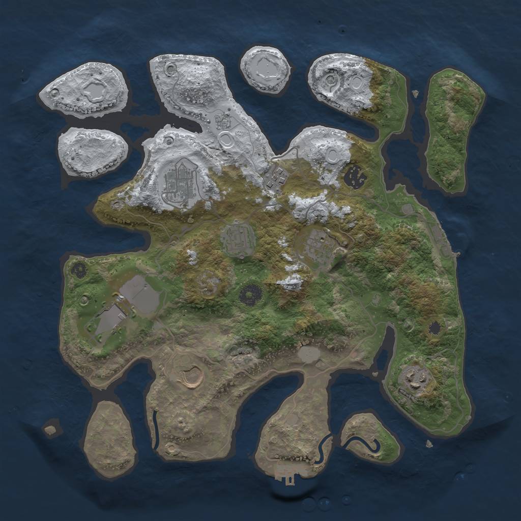 Rust Map: Procedural Map, Size: 3500, Seed: 6062078, 17 Monuments