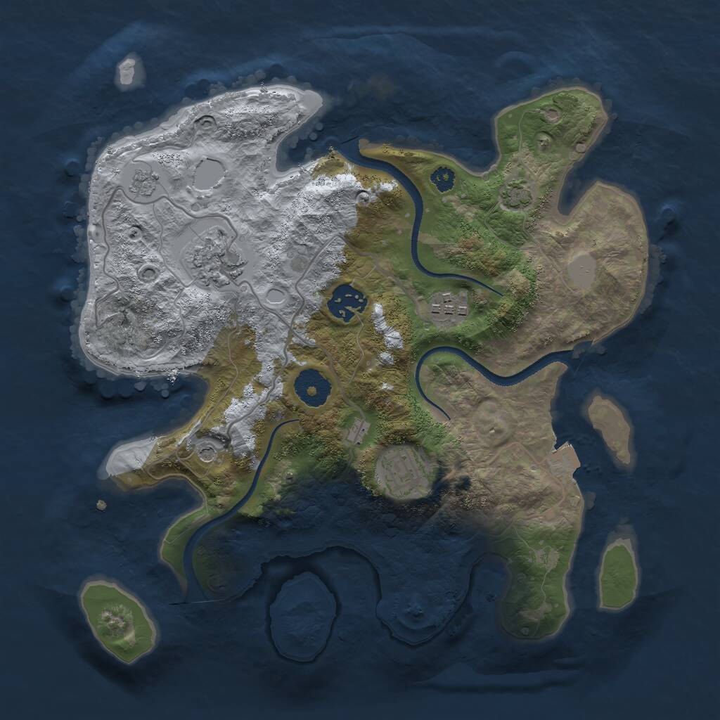 Rust Map: Procedural Map, Size: 3000, Seed: 341089482, 8 Monuments