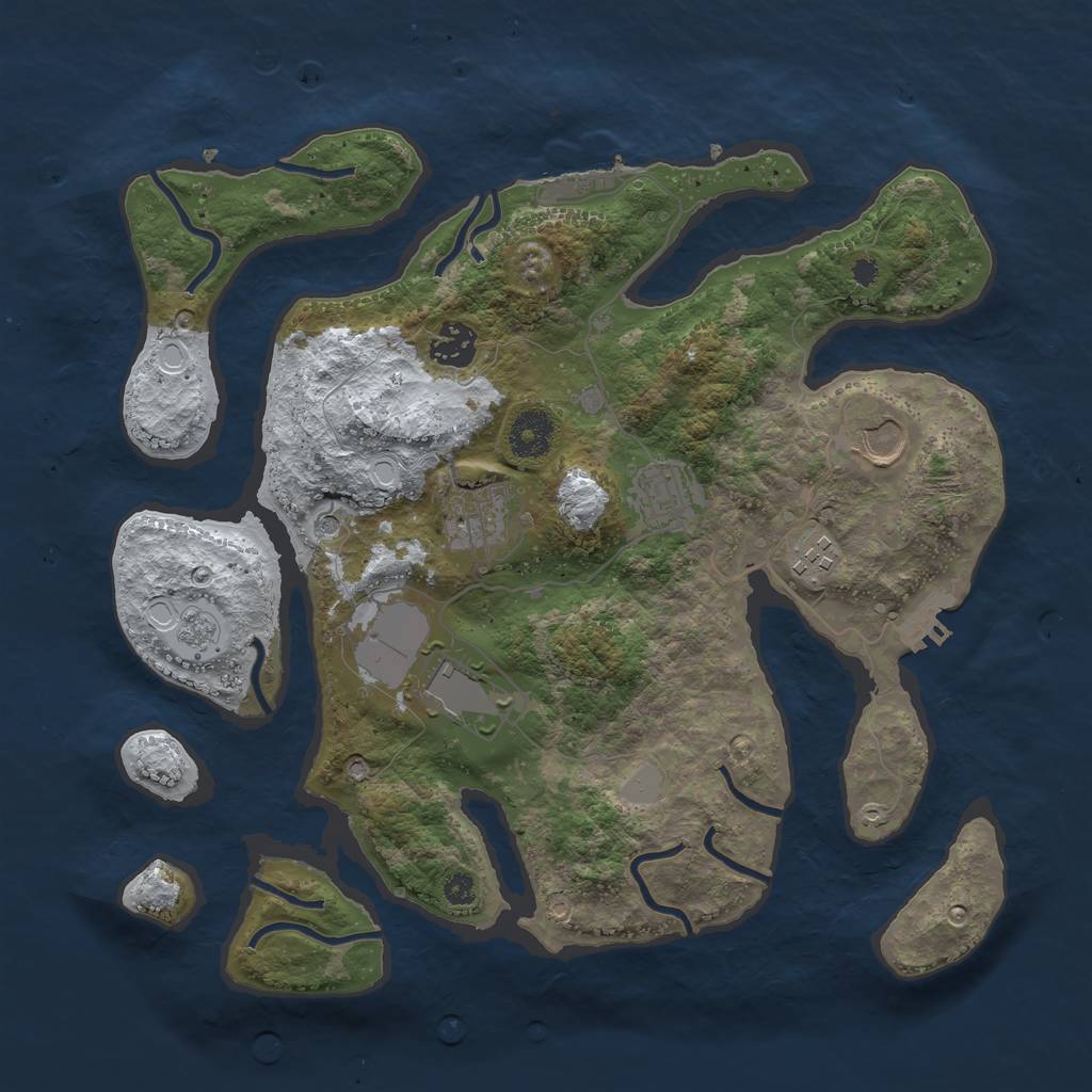 Rust Map: Procedural Map, Size: 3500, Seed: 3539868, 15 Monuments