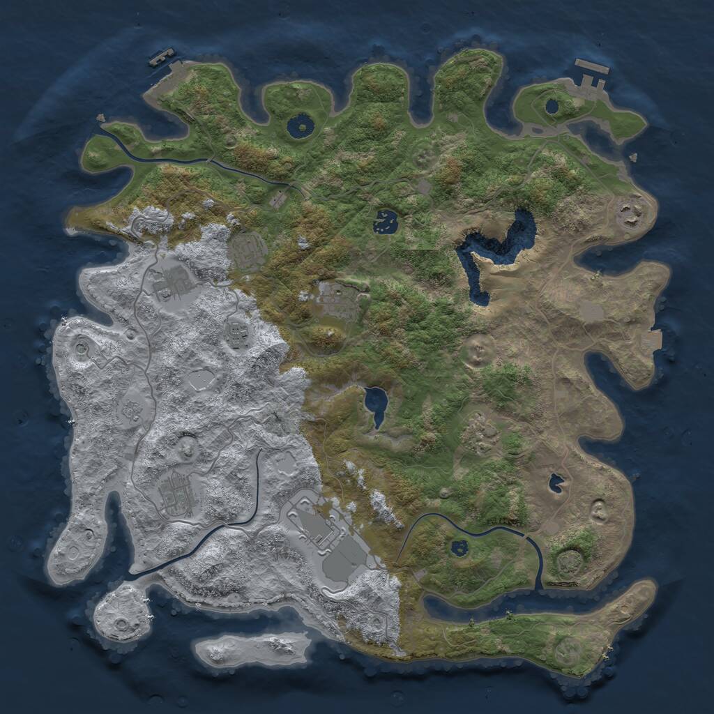 Rust Map: Procedural Map, Size: 4200, Seed: 9000, 15 Monuments